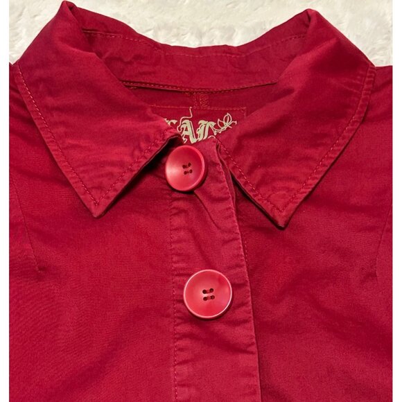 Women's LAL Live A Little Brand Red Collared Jacket Cotton Blend Size PXL - Picture 13 of 16